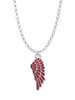 Medium Translucent Red Angel Wing Charm Necklace