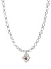 Mini February - Purple Crystal Heart Charm Necklace