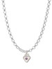 Mini Light Purple Crystal Heart Charm Necklace