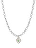 Mini August - Lime Green Crystal Heart Charm Necklace