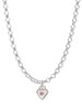 Mini Light Pink Crystal Heart Charm Necklace