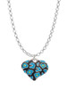 Hot Blue Cheetah Print Heart Charm Necklace