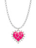 Hot Pink Giraffe Print Heart Charm Necklace
