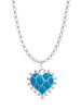 Hot Blue Giraffe Print Heart Charm Necklace