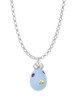 Light Blue Easter Egg with Multicolored Crystal Dots Charm Necklace