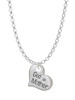 Small ''Godmother'' Heart with Clear Crystal Charm Necklace