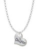 Small ''Daughter'' Heart with Clear Crystal Charm Necklace