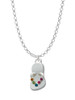 Multicolored Crystal Flip Flop Charm Necklace