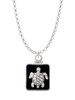 Turtle on Black Frame Charm Necklace