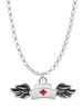 Enamel Nurse Hat with Wings Charm Necklace