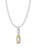 Two Tone Champagne Bottle Charm Necklace