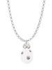 White Easter Egg with Clear Crystal Dots Charm Necklace