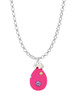 Hot Pink Easter Egg with Color Crystal Dots Charm Necklace