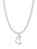 Small Slanted Open Heart Charm Necklace