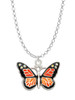 Large Monarch Butterfly with 6 AB Crystals Charm Necklace