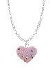 Pink Resin Heart Charm Necklace