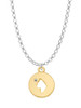 Gold Tone Cat Head Silhouette Charm Necklace