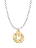 Gold Tone Dove Disc Charm Necklace