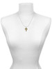 Large Gold Tone Celtic Cross Charm Necklace