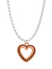 Open Rose Gold Tone Heart Charm Necklace
