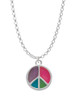 Multicolored Peace Sign Charm Necklace