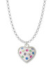 White Resin Heart with Spring Crystals Charm Necklace