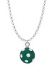 3-D Frosted Green Resin Ornament with Crystals Charm Necklace