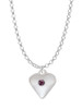 Large February - Purple Crystal Heart Charm Necklace