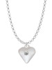 Large April - Clear Crystal Heart Charm Necklace