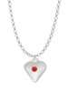 Large July - Red Crystal Heart Charm Necklace
