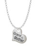 Large ''Grandmother'' Heart with Clear Crystal Charm Necklace