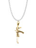 Gold Tone Rifle Charm Necklace