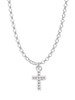 Small White Crystal Cross Charm Necklace