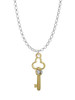 Trefoil Key with Crystals Charm Necklace