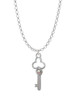 Trefoil Key with AB Crystals Charm Necklace