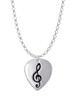 Large Clef on Guitar Pick Charm Necklace