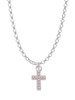 Small AB Crystal Cross Charm Necklace