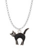 Black Standing Cat Charm Necklace