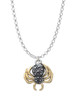 3-D Textured Spider with Gold Tone Legs Charm Necklace