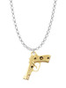 Gold Tone 9mm Handgun Charm Necklace