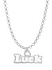 White ''Luck'' with Heart Charm Necklace