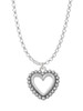 Open Heart with Beaded Border - 2 Sided Charm Necklace