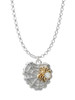 Spider Web Heart with Gold Tone Crystal Spider Charm Necklace