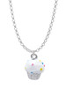 3-D White Cupcake with Sprinkles Charm Necklace