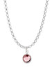 Crystal Light Pink Channel Drop Charm Necklace