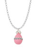 Pink Easter Egg with Clear Crystal Band Charm Necklace