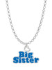 Royal Blue ''Big Sister'' with Heart Charm Necklace