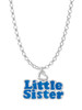 Royal Blue ''Little Sister'' with Heart Charm Necklace