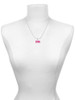 Hot Pink ''Little Sister'' with Heart Charm Necklace