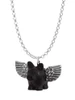 Black Flying Pig with Wings Charm Necklace